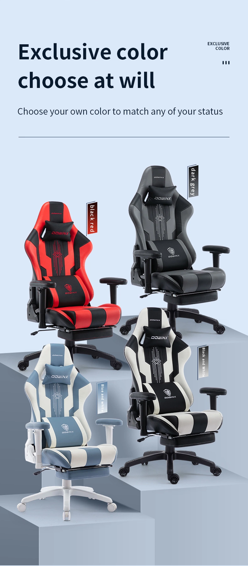 High Back Wholesale Silla Gamer Massage Gaming Chair with 360 Degree Swivel 180 Degree Back Reclining