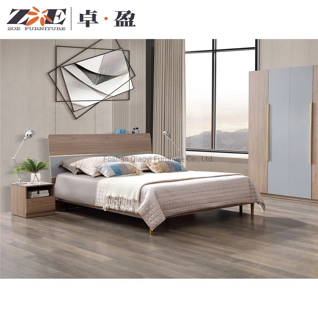 China Wholesale Luxury OEM ODM Design Home Bedroom Wooden Furniture King Size Double Bed