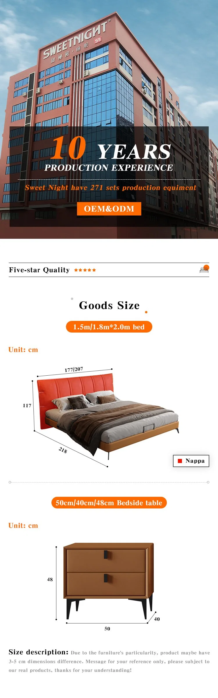 High Quality Luxury Upholstered Furniture Storage Bed