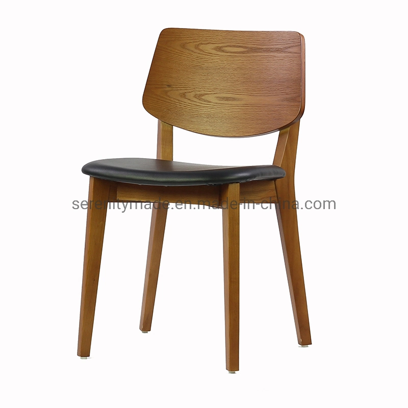Hospitality Commercial Furniture Wooden Timber Dining Restaurant Cafe Chair with Seat Pad