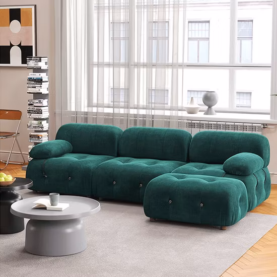 거실 가구 새로운 코너 L 모양의 소파 소파 세트 럭셔리 현대 흰색 L 모양 소파 단면 DIY Tufted 소파